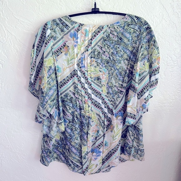 Anthropologie Maeve Maya Top Flutter Sleeve Blouse size 0 - Picture 5 of 10